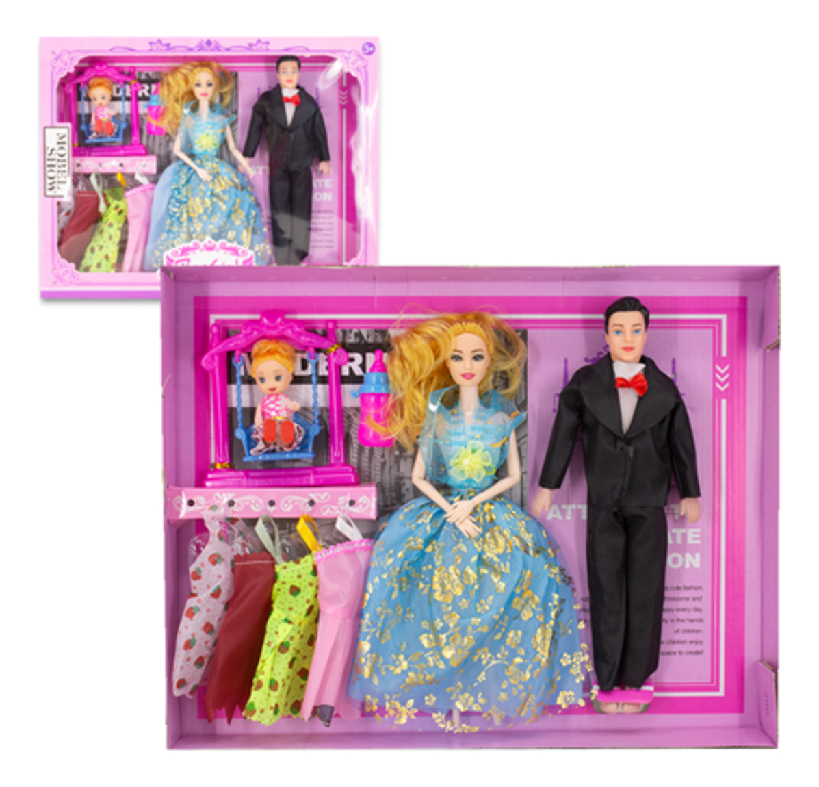 Muñeca Con Pareja Hija Y 6 Accesorios - Imagen 14