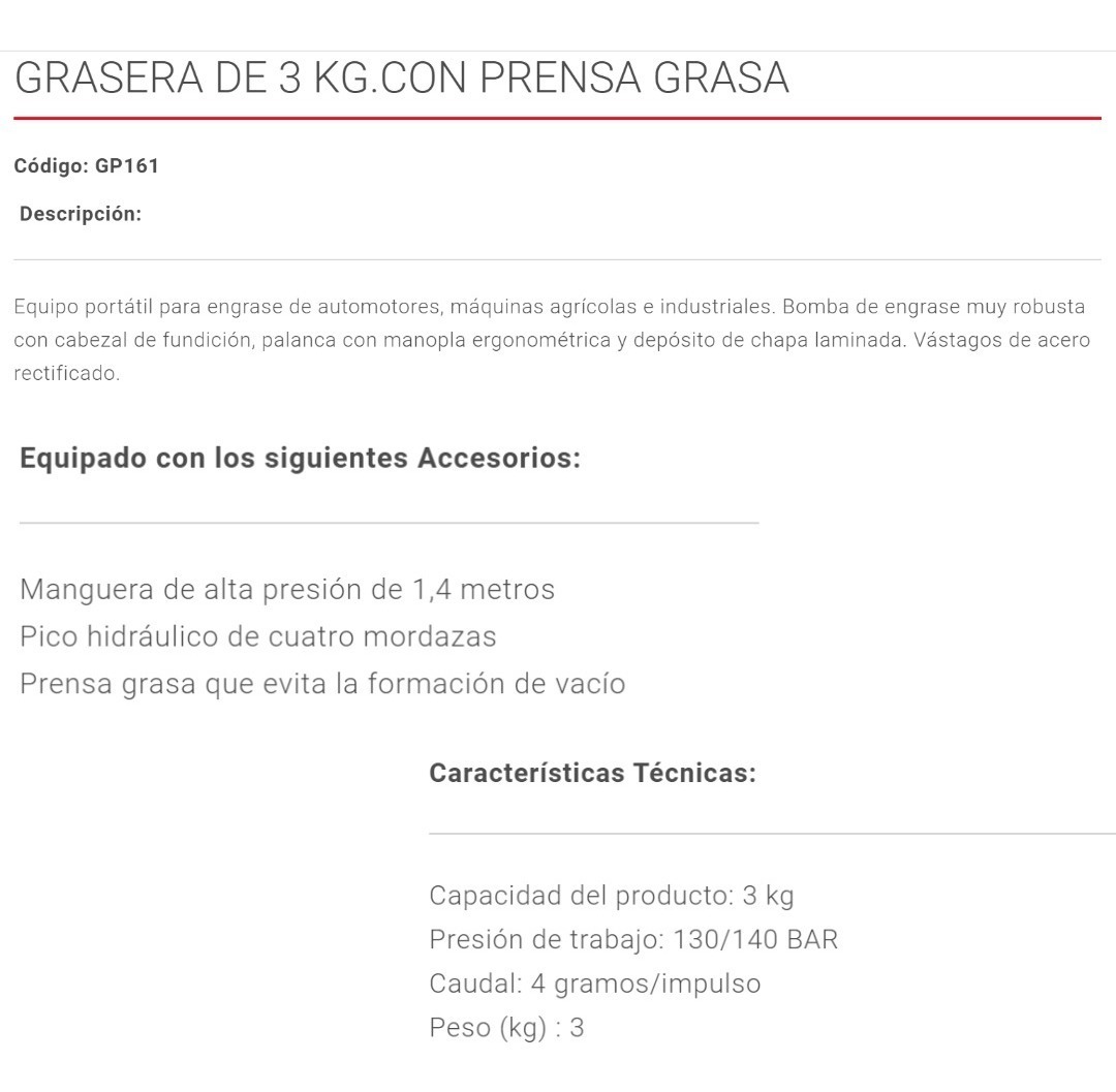 Engrasador Chiva Manual Grasera Palanca Pie 3kg Vulcano Tgo - Imagen 2