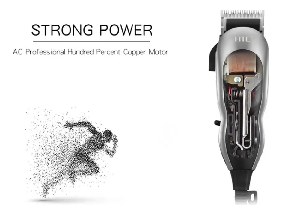 Maquina Corta Pelo Barba Cableada Htc Ct-617 Con Accesorios - Imagen 6