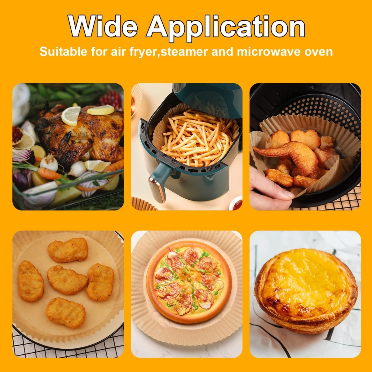 100 Papel Antiadherentes Natural Freidora Sin Aceite T L C - Imagen 4