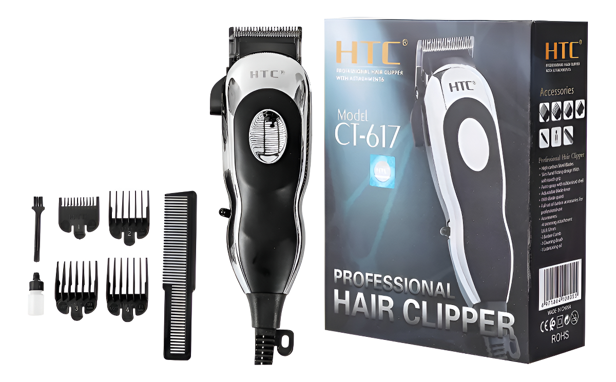 Maquina Corta Pelo Barba Cableada Htc Ct-617 Con Accesorios