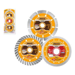 Set X 3 Discos 115mm 4 1/2 Ceramica Multiuso Ingco Dmd063115 Color Único