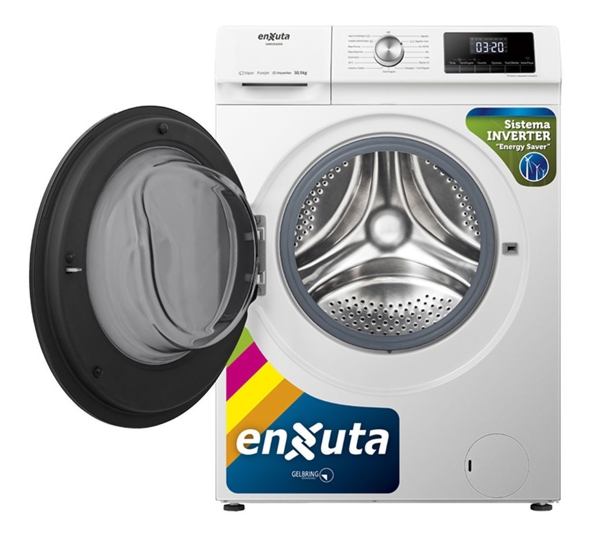 Lavarropas Enxuta Lenx161050 Inverter Blanco 10.5kg Js Ltda - Imagen 3