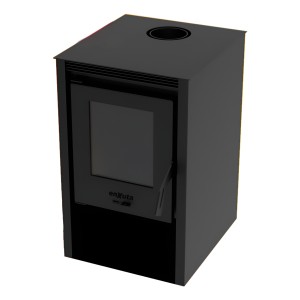 Estufa A Leña Alto Rendimiento Enxuta 85m3 Color Negro