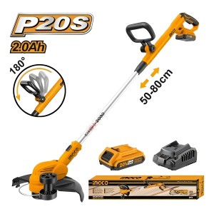 Bordeadora C Bateria Y Cargador Ingco Cgtli203285 Color Anaranjado