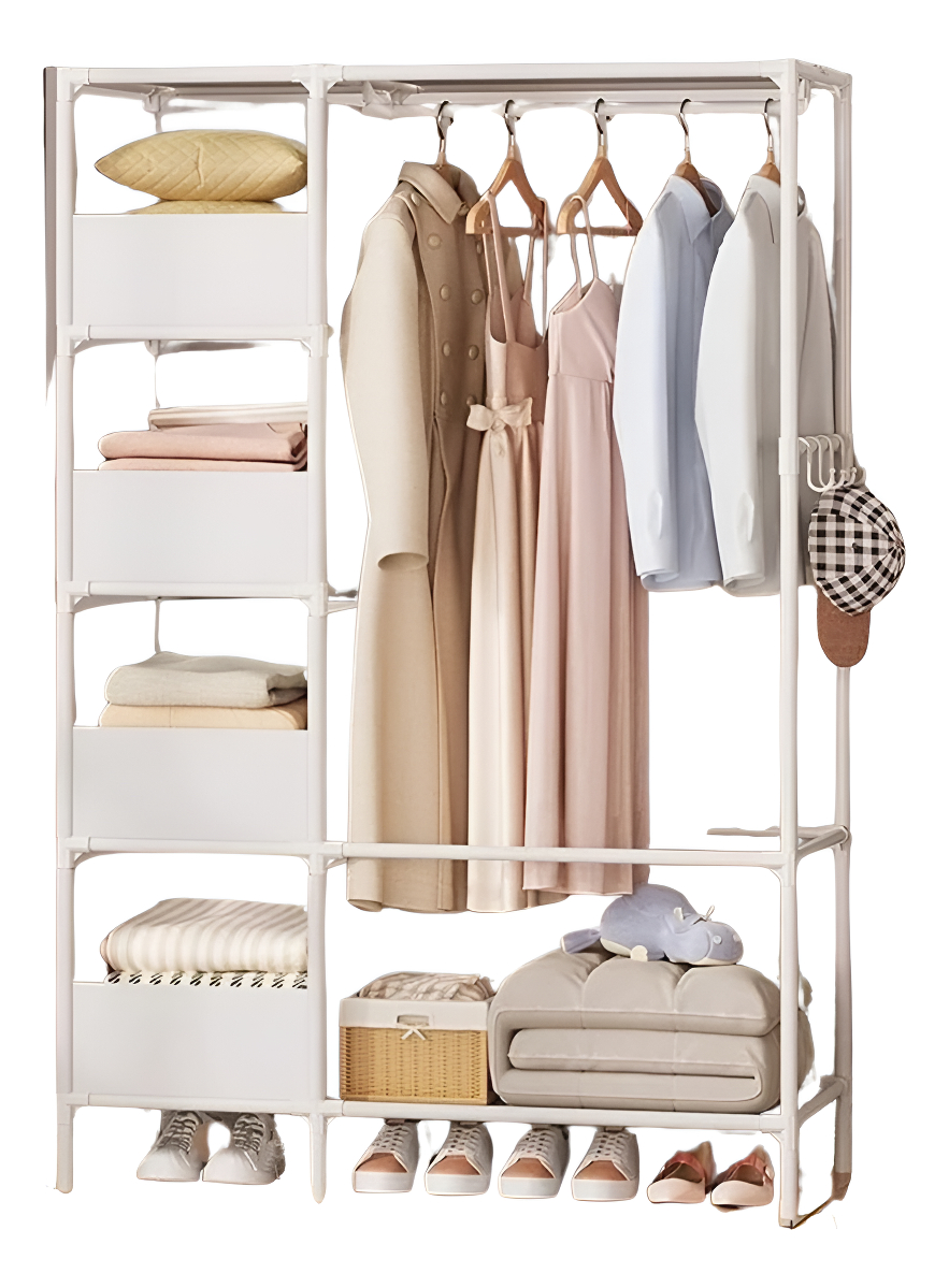Organizador Multifuncional Ropero Con Perchero Y Cajones