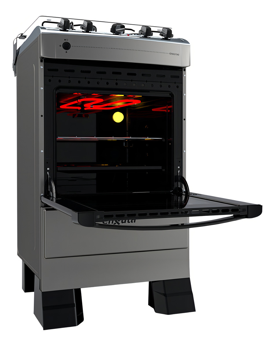 Cocina A Gas 4 Hornallas Enxuta Cenx27542t Grill Electrico Color Titanium Titanio - Imagen 2