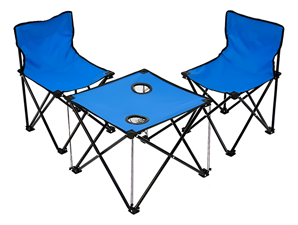 Set Mesa Y 2 Sillas Plegable Portátil Camping Impermeable