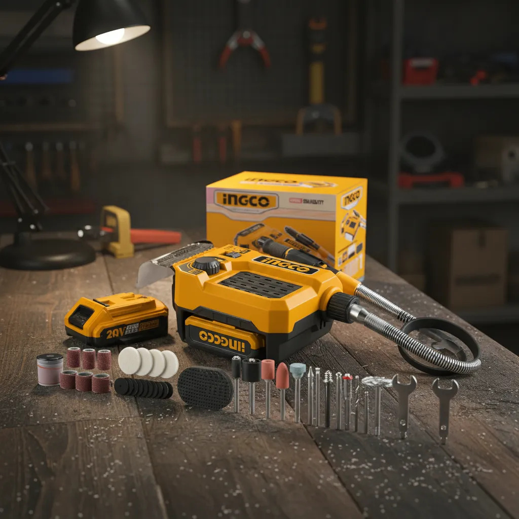 Minitorno C/eje Flexible C/1 Bat + 40 Ac Cmgli20011 Ingco Frecuencia 50hz/60hz - Imagen 2