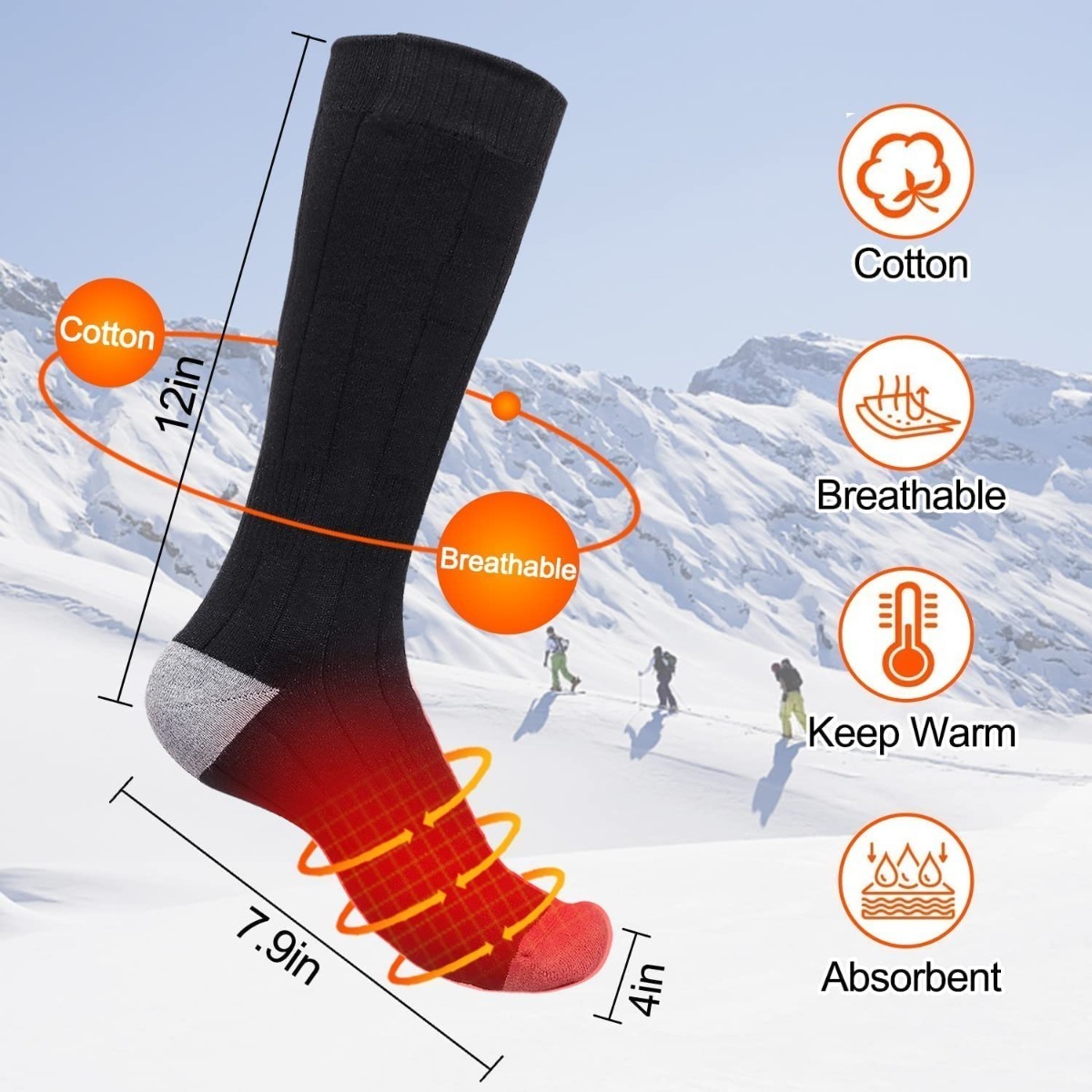 Medias Calefaccacionadas Bateria Recargable Invierno Tgouy - Imagen 7