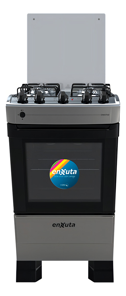 Cocina A Gas 4 Hornallas Enxuta Cenx27542t Grill Electrico Color Titanium Titanio