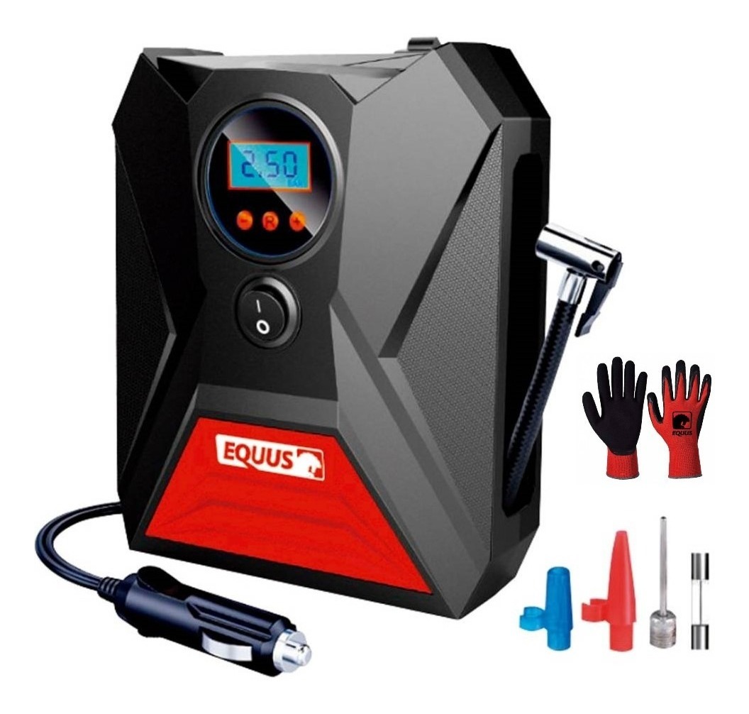 Compresor Inflador Coches Bicis Globos Digital 12v Equus - Imagen 2