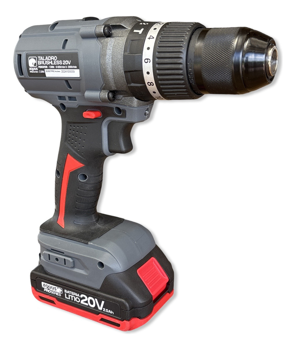 Taladro Equus Pro Series Motor S/ Carbones Con 1 Bateria Rojo - Imagen 3