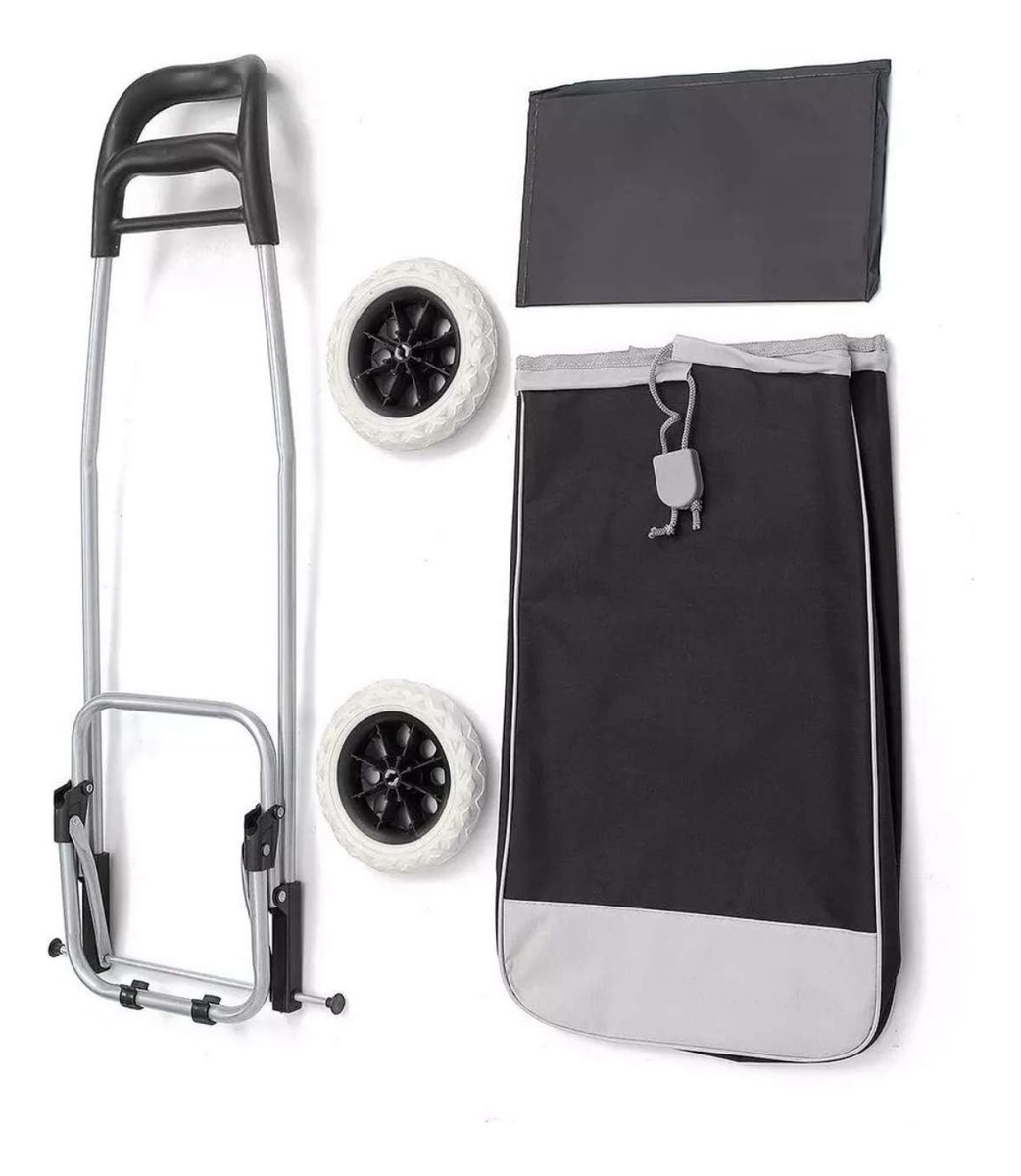 Carro Carrito Feria Tela Plegable Resistente Bolso Lavable - Imagen 5