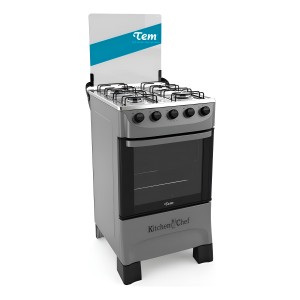 Cocina Tem Kitchen Chef Glp Color Plateado Con Puerta Vidrio