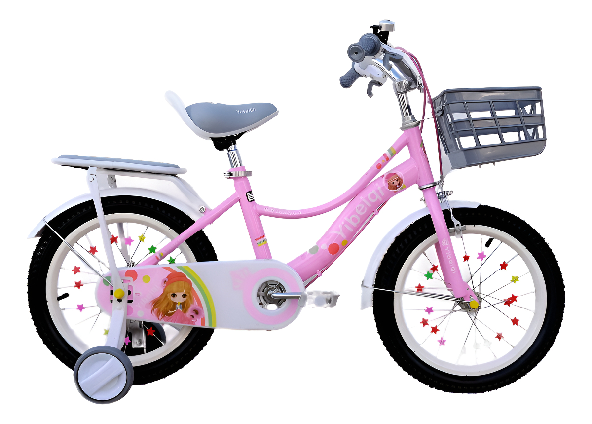 Bicicleta Para Niña Rodado 20 Rosado Violeta Con Canasto