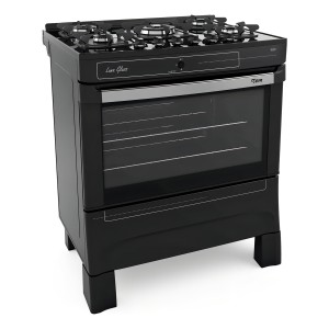 Cocina Tem Luna Glass 5h A Gas/eléctrica 5 Hornallas Negra