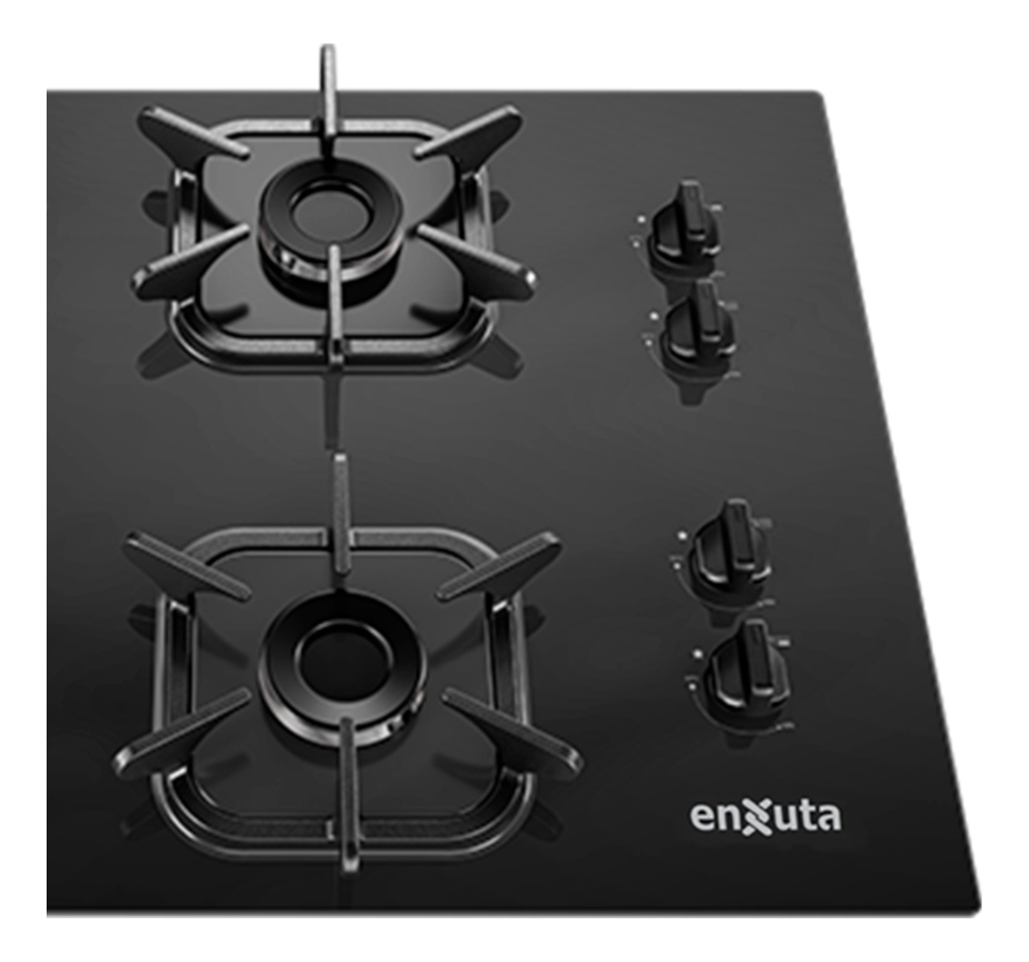 Anafe De Empotrar A Gas En Vidrio Negro Aenxv2742ng Enxuta - Imagen 2