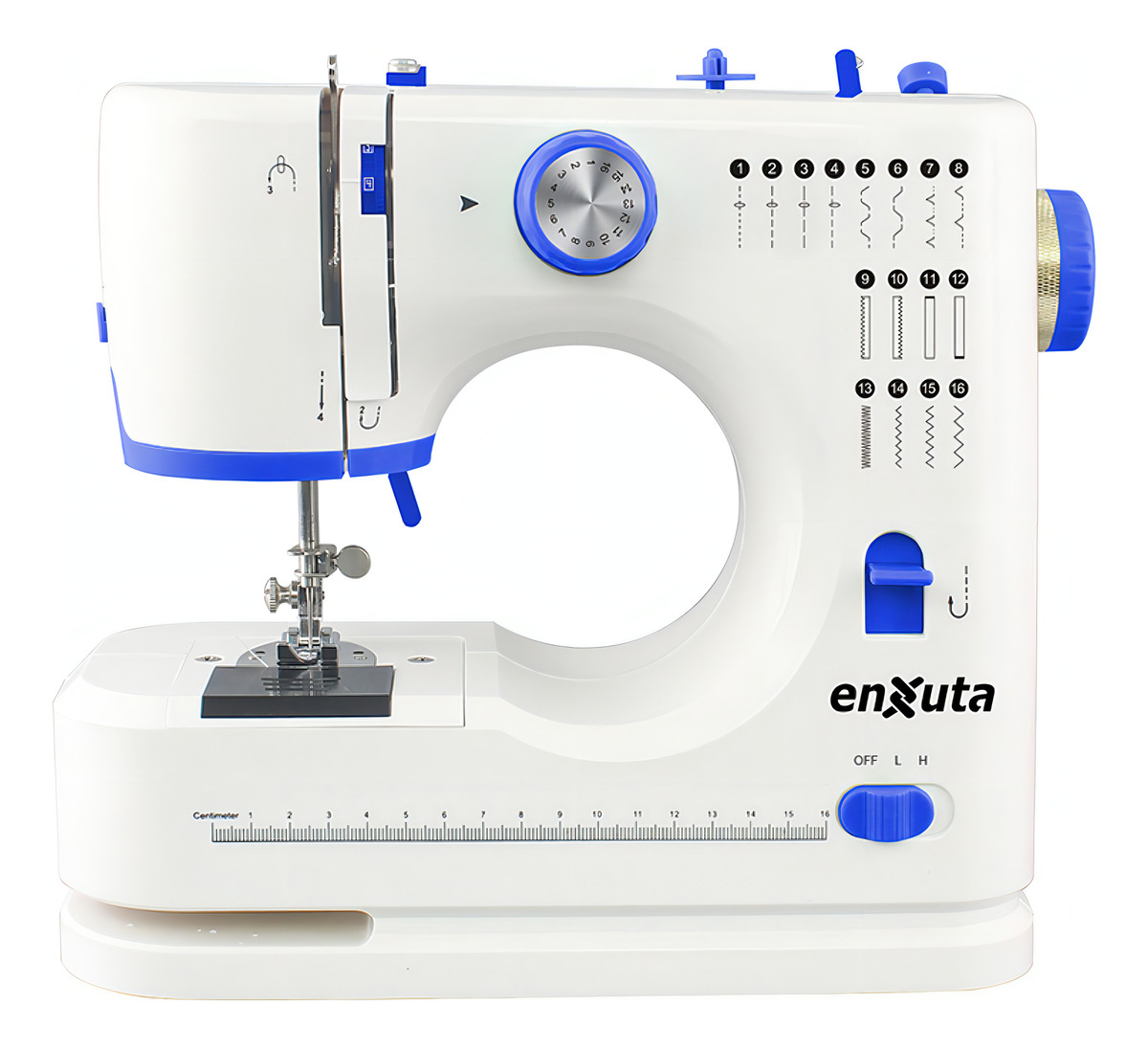 Máquina De Coser Enxuta Mcenx3716 16 Patrones De Puntada Amv Color Blanco