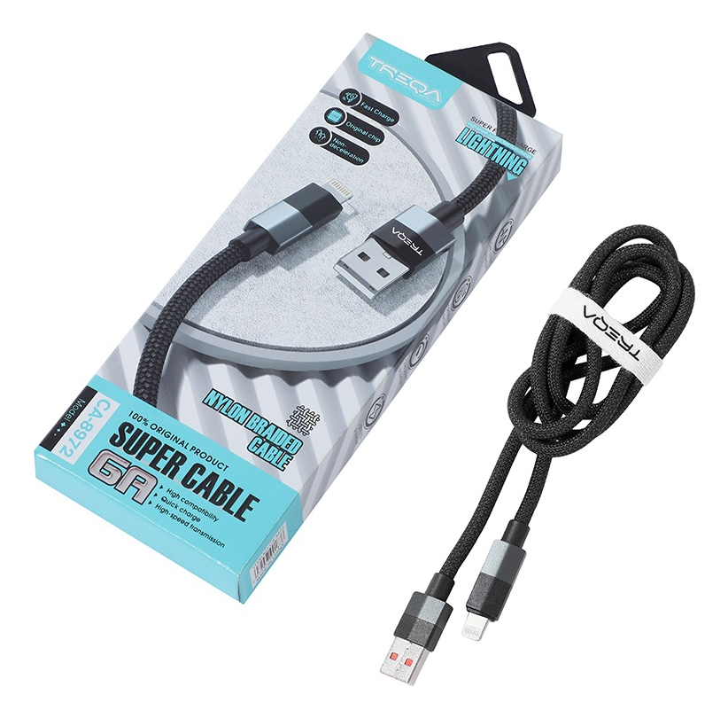 Cable Trenzado Treqa De Carga Celular 1 Metro Usb Lightning - Imagen 4