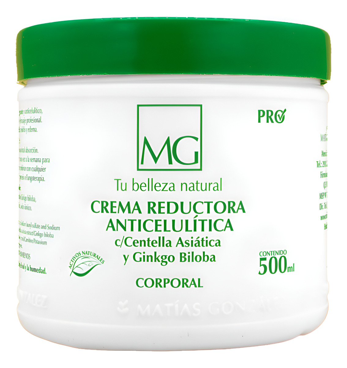 Crema Reductora Anticelulítica Centella Ginkgo Biloba