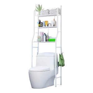 Estantería Baño Arriba Inodoro Aluminio Blanco Homey 3 Estantes