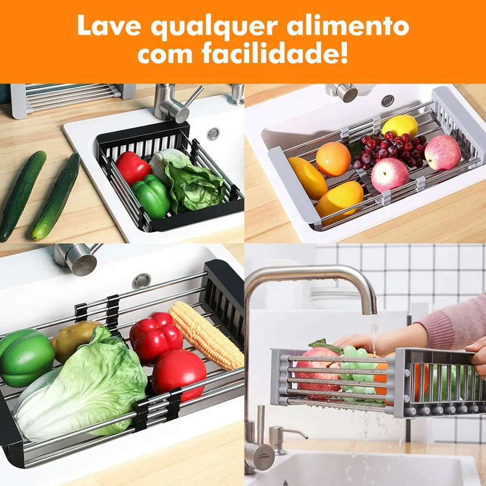 Escurridor De Fregadero Ajustable Multiusos De Aluminio - Imagen 8