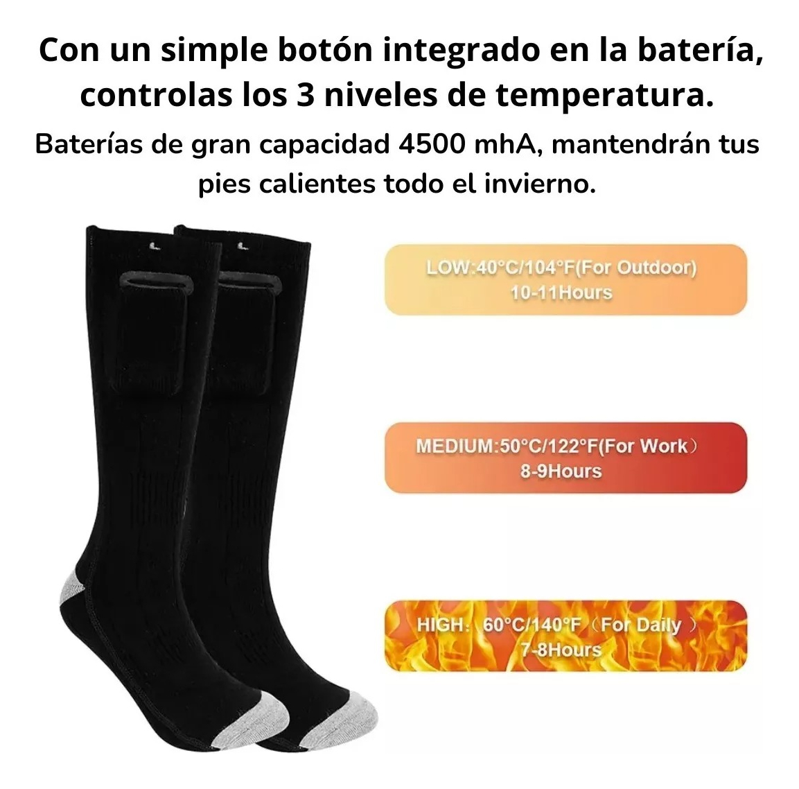 Bolsa Agua Caliente Medias Calefaccionadas A Batería - Imagen 3