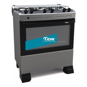 Cocina A Gas Tem Gourmet Plus 5 Hornallas Fama Color Gris