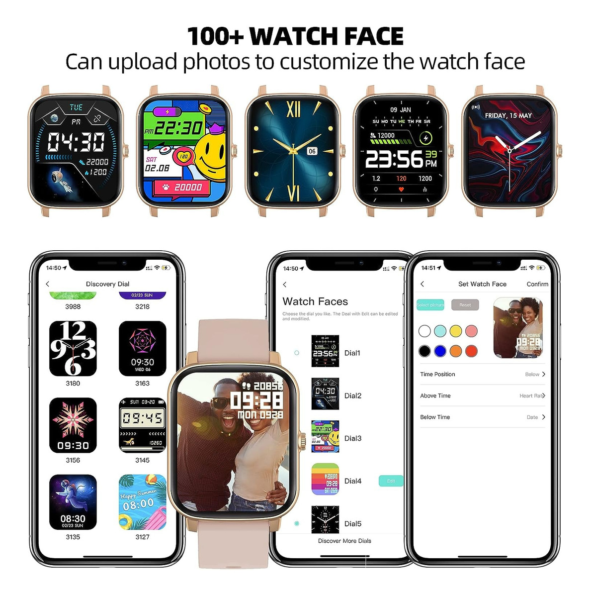 Smartwatch Tlc Mvefoit 1.7 Metal Resistente Al Agua - Imagen 5