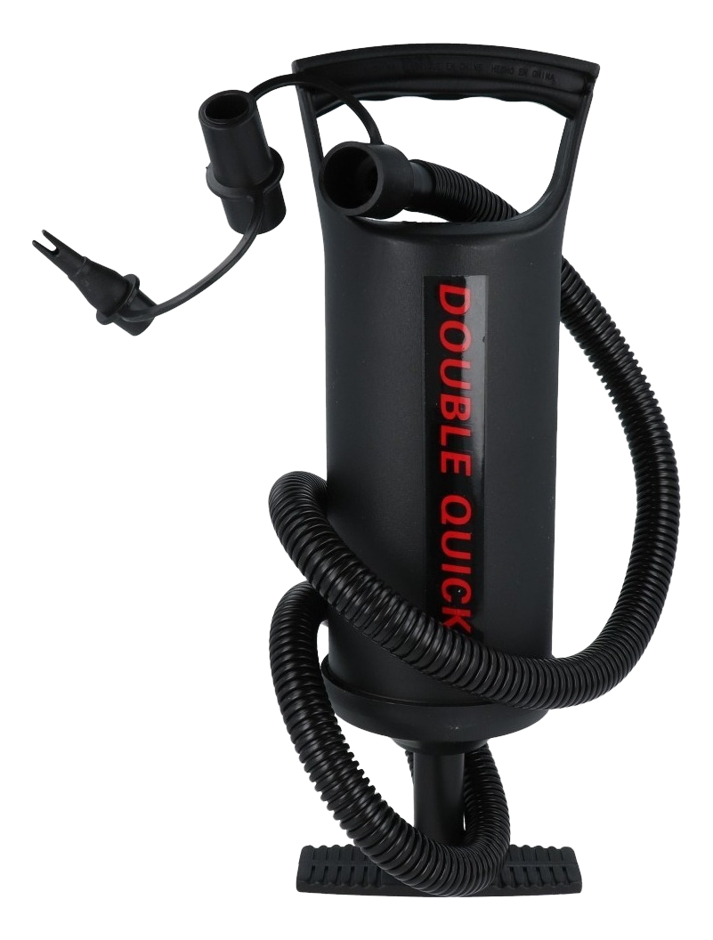 Inflador Manual Doble Acción Con Manguera Y Boquillas 30 Cm