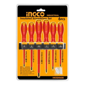 Juego 6 Destornilladores Aislados Ingco Imantado.
