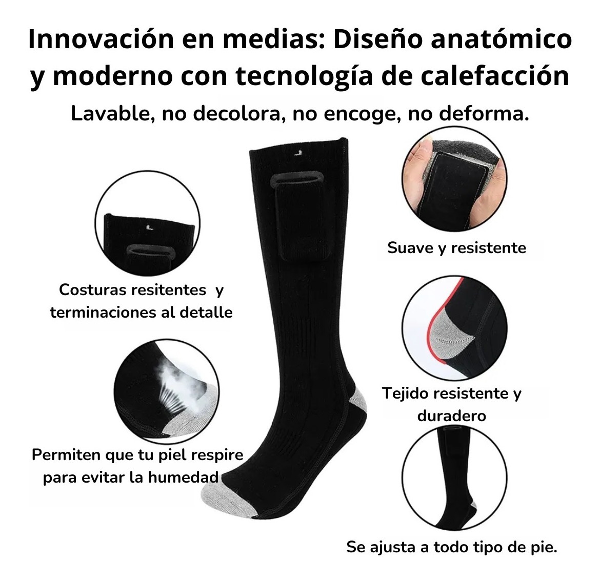 Medias Calefaccacionadas Bateria Recargable Invierno Tgouy - Imagen 4