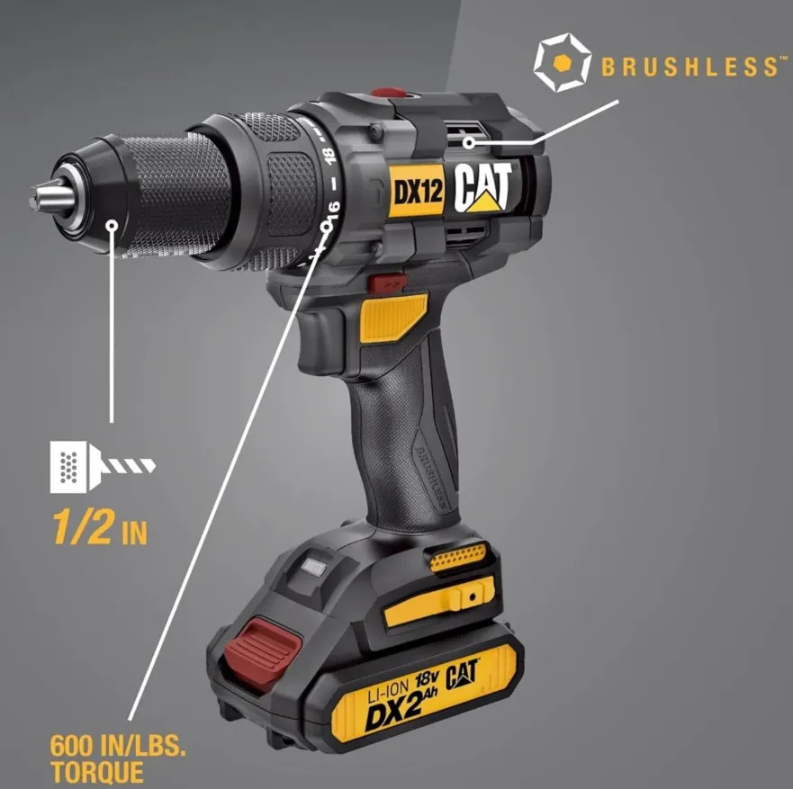 Taladro Percutor Atornillador Brushles 65nm 18v Cat Dx1120 - Imagen 2