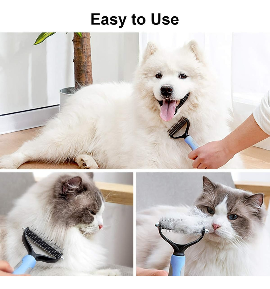 Deslanador Peine Cepillo Mascota Profesional Perros Gatos - Imagen 6