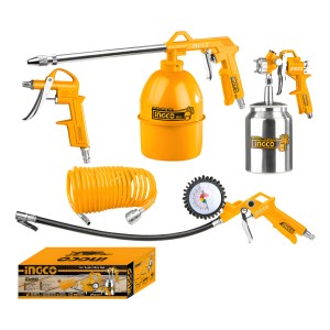 Kit 5 Piezas Ingco Compresor Tacho Metal