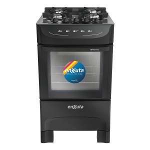 Cocina Supergas 4 Hornallas Negra, Mesada De Vidrio Enxuta Negro