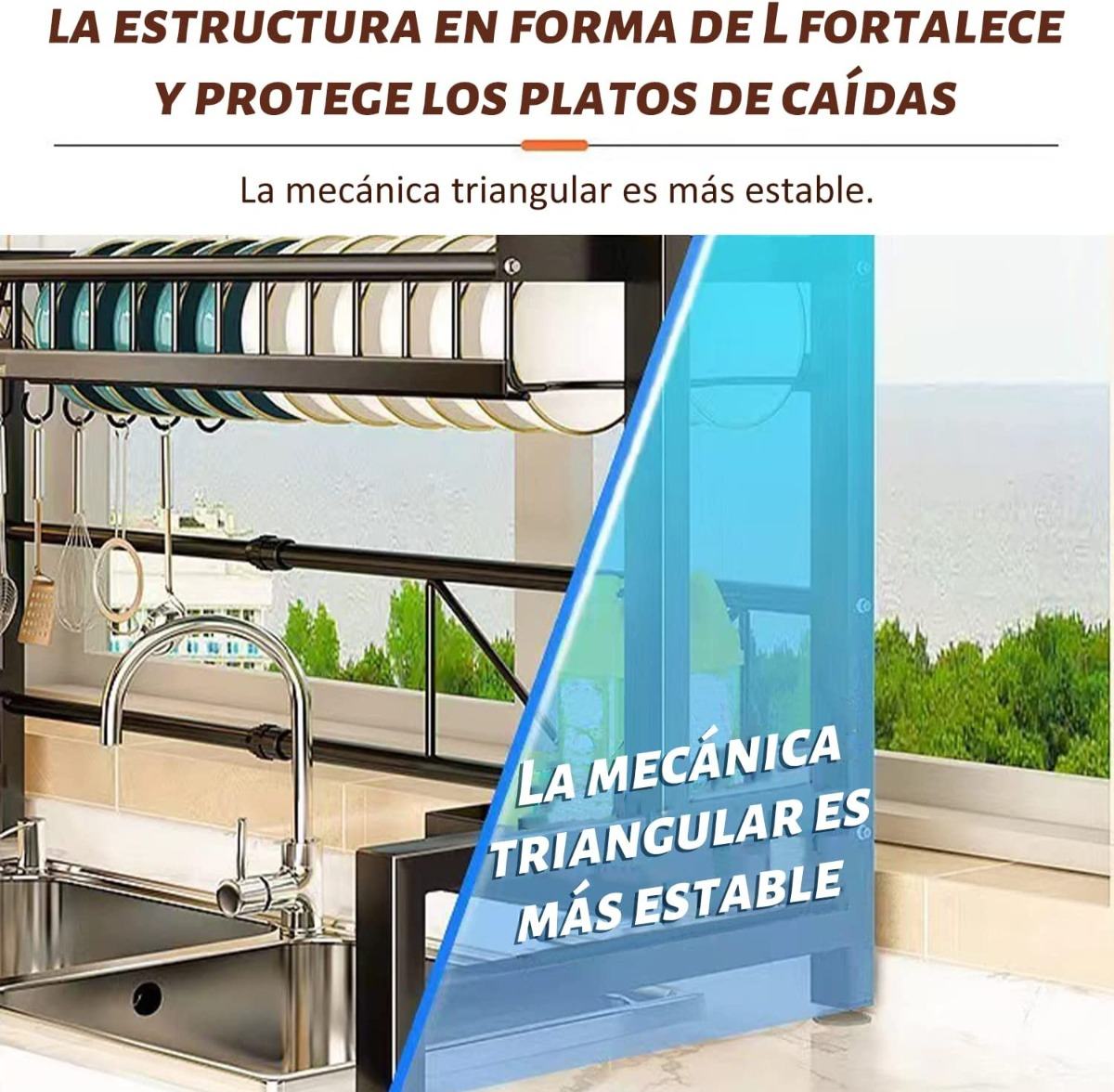 Escurridor Vasos Platos Cubiertos 65 Cm Inoxidable Premium - Imagen 6