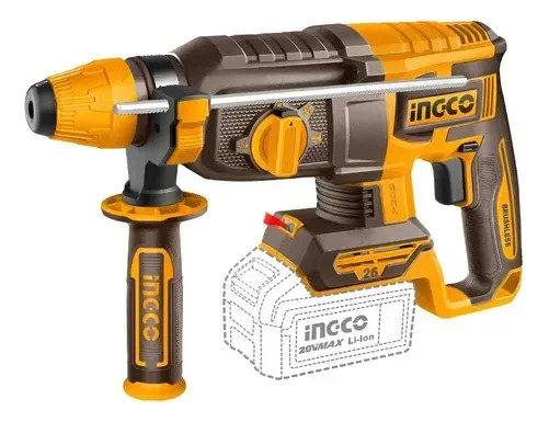 Kit Ingco 20v Rotomartillo + Amoladora Angular + Linterna - Imagen 2