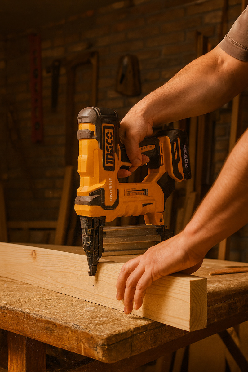 Clavadora A Bateria 50mm 20v P20s Brushless Para Madera - Imagen 3