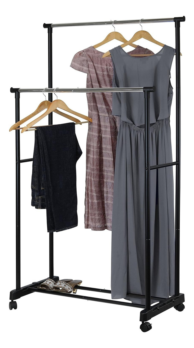 Perchero Extensible Doble Metálico Regulable Resistente - Imagen 3