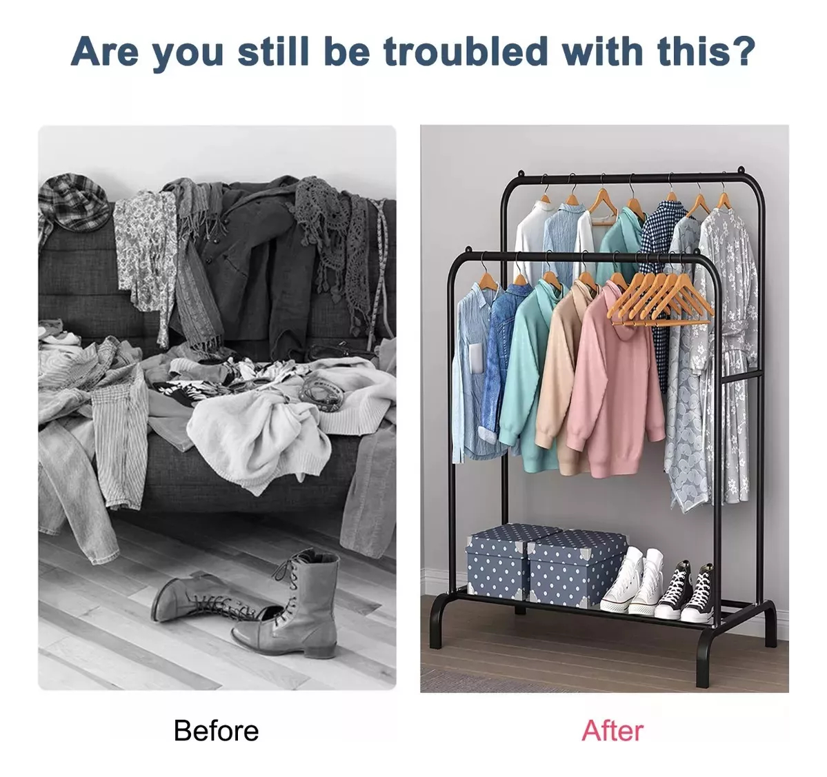 Perchero Doble Metal Reforzado 48kg Excelente Calidad - Imagen 5