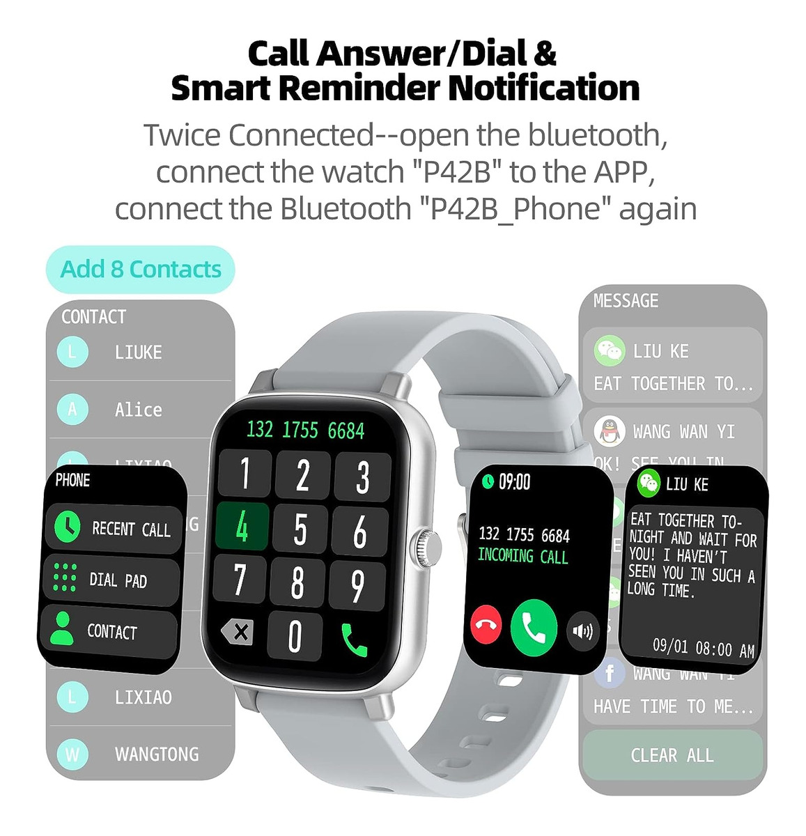 Smartwatch Tlc Mvefoit 1.7 Metal Resistente Al Agua - Imagen 29