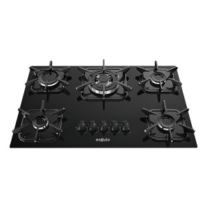 Anafe De Empotrar A Gas En Vidrio Negro Aenxv2752ng Enxuta