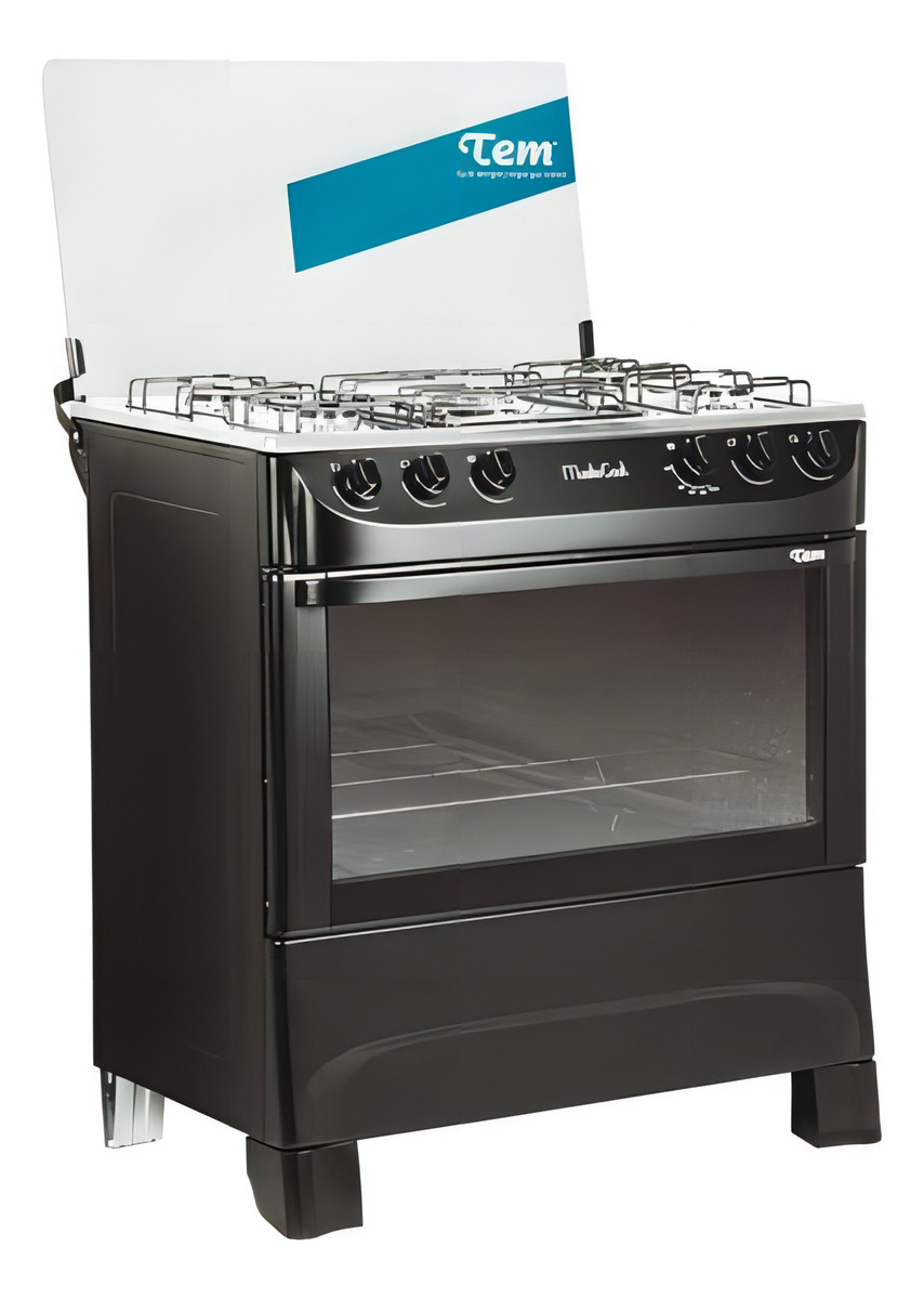 Cocina Tem Mastercook Glp Color Negro Con Puerta Con Visor - Imagen 2