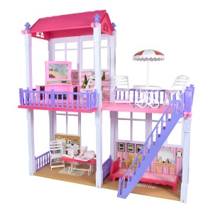 Casita De Muñecas 2 Pisos Con 112 Accesorios