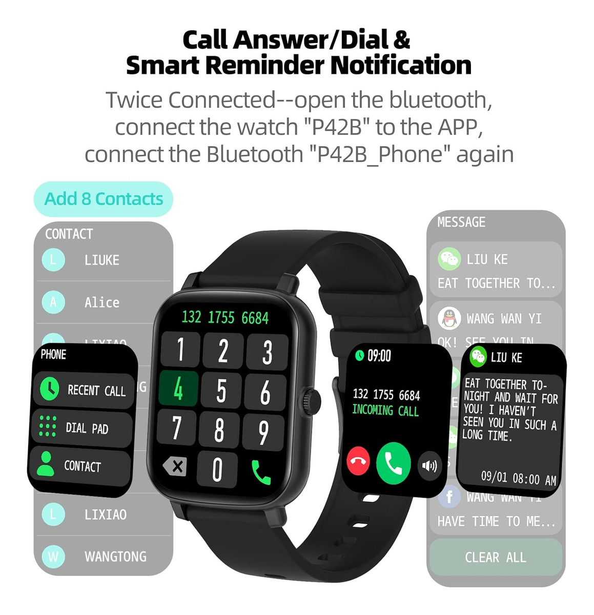 Smartwatch Tlc Mvefoit 1.7 Metal Resistente Al Agua - Imagen 20