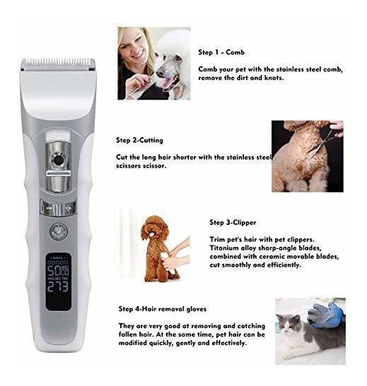 Maquina Cortar Pelo Inalámbrica Perro Gatos Mascota Tgouy - Imagen 7