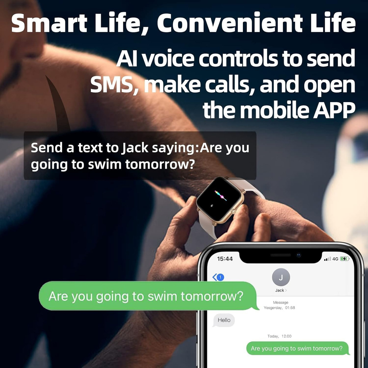 Smartwatch Tlc Mvefoit 1.7 Metal Resistente Al Agua - Imagen 3