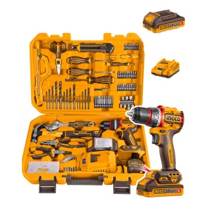 Kit Atornillador Percutor Valija + 165 Acc Ingco Hkthp11651